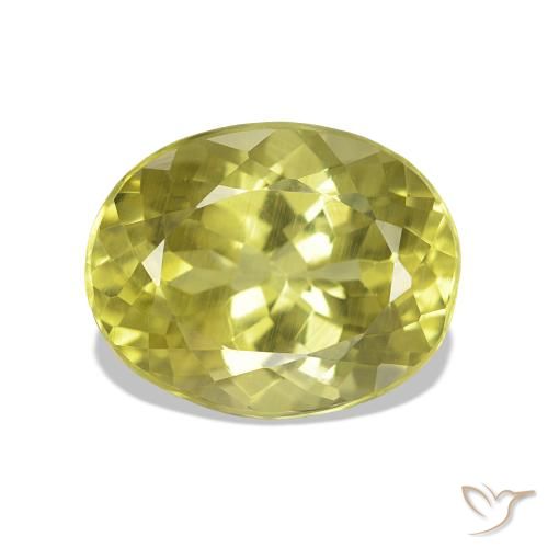 Sillimanita amarelo médio Natural 3.02ct, oval, VS