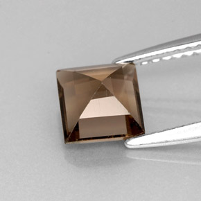 Quartzo fumê marrom natural 1,11ct, quadrado, VVS-VS