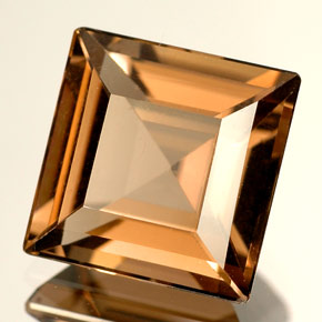Quartzo fumê marrom natural 4,14ct, quadrado, VVS-VS