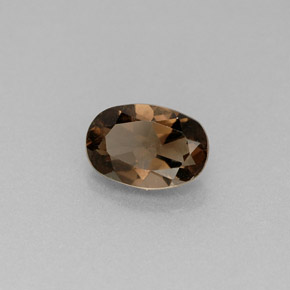 Quartzo fumê marrom natural 0,49ct, corte oval, VVS-VS