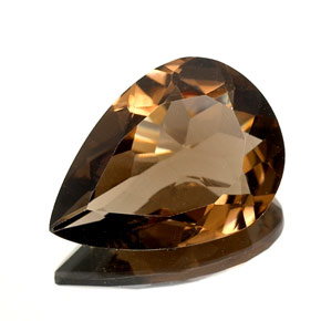 Quartzo fumê marrom natural 10,97ct, formato de pêra, VVS