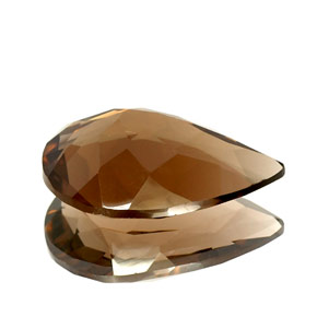 Quartzo fumê marrom natural 10,97ct, formato de pêra, VVS