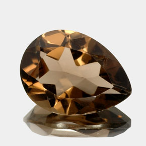 Quartzo fumê marrom natural 13,49ct, formato de pêra, VVS