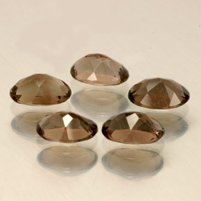 Pedras preciosas de quartzo fumê marrom natural de  ct, corte oval, VS
