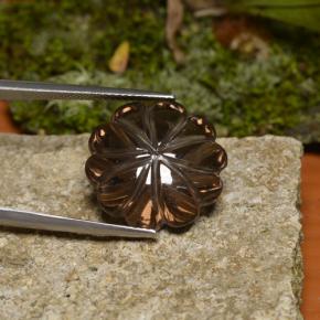 Quartzo fumê marrom natural 16,33ct, forma extravagante, transparente