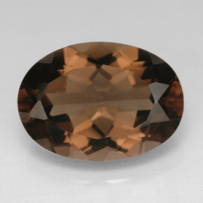 Quartzo fumê marrom natural 10,93ct, corte oval, VVS