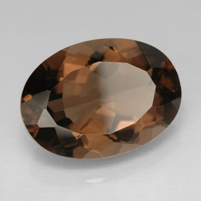 Quartzo fumê marrom natural 10,93ct, corte oval, VVS