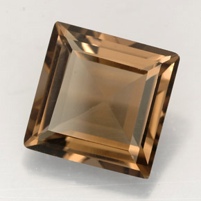 Quartzo fumê marrom natural 3,95ct, quadrado, VVS