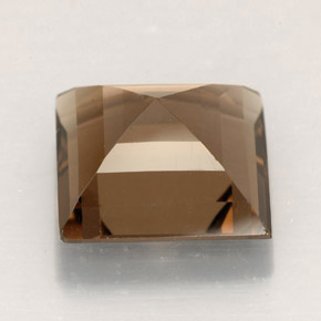 Quartzo fumê marrom natural 3,95ct, quadrado, VVS