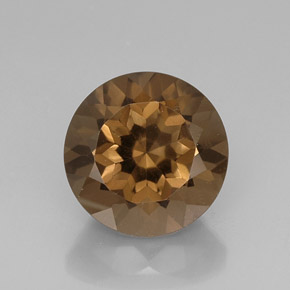 Quartzo fumê marrom natural 11,14ct, corte redondo, VVS-VS