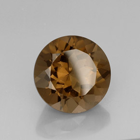 Quartzo fumê marrom natural 11,14ct, corte redondo, VVS-VS