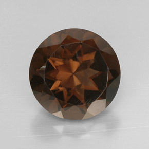 Quartzo fumê marrom esfumado natural 11,41ct, corte redondo, VVS