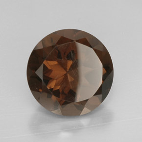 Quartzo fumê marrom esfumado natural 11,41ct, corte redondo, VVS