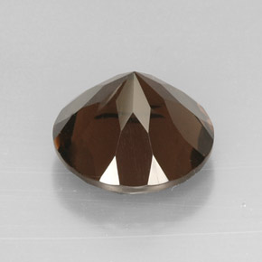 Quartzo fumê marrom esfumado natural 11,41ct, corte redondo, VVS