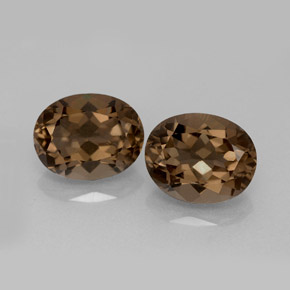 Pedras preciosas de quartzo fumê marrom natural de  ct, corte oval, VVS-VS