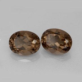 Pedras preciosas de quartzo fumê marrom natural de  ct, corte oval, VVS-VS