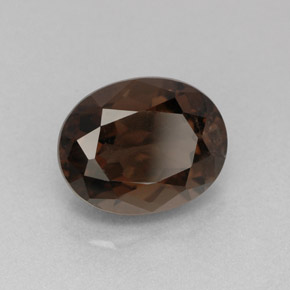 Quartzo fumê marrom natural 2,75ct, corte oval, VVS-VS