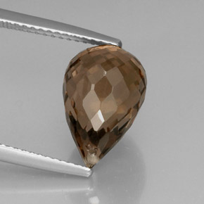 Quartzo fumê marrom natural 5,83ct, briolete, VVS-VS