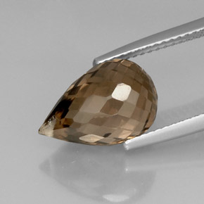 Quartzo fumê marrom natural 5,83ct, briolete, VVS-VS