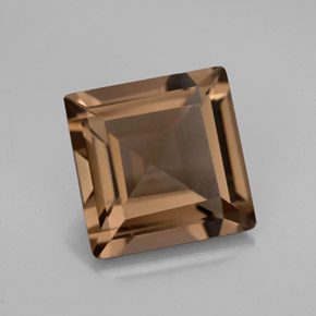 Quartzo fumê marrom natural 3,70ct, quadrado, VS