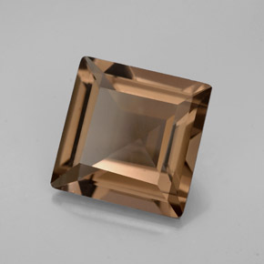 Quartzo fumê marrom natural 3,70ct, quadrado, VS