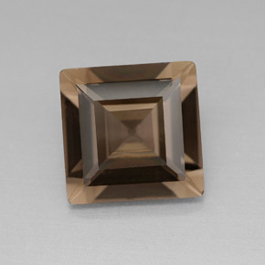 Quartzo fumê marrom natural 3,88ct, quadrado, VS
