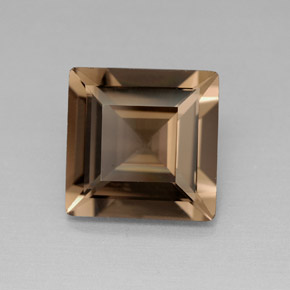 Quartzo fumê marrom natural 3,88ct, quadrado, VS