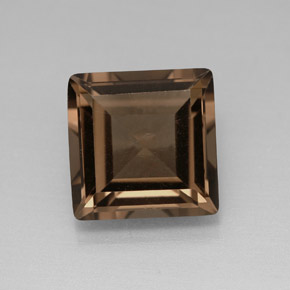 Quartzo fumê marrom natural 4,05ct, quadrado, VS