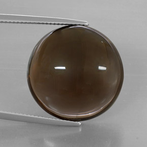Quartzo fumê marrom natural 32,13ct, corte redondo, translúcido
