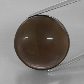 Quartzo fumê marrom natural 32,13ct, corte redondo, translúcido
