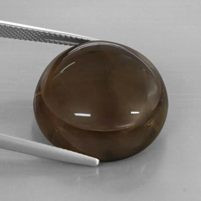 Quartzo fumê marrom natural 32,13ct, corte redondo, translúcido