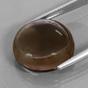 Quartzo fumê marrom natural 17,35ct, corte redondo, translúcido