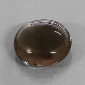 Quartzo fumê marrom natural 15,68ct, corte redondo, translúcido