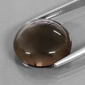 Quartzo fumê marrom natural 15,68ct, corte redondo, translúcido