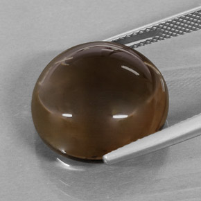 Quartzo fumê marrom natural 20,78ct, corte redondo, translúcido