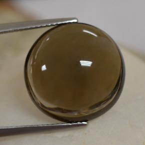 Quartzo fumê marrom natural 16,17ct, corte redondo, translúcido