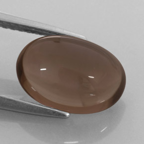 Quartzo fumê marrom natural 3,52ct, corte oval, translúcido