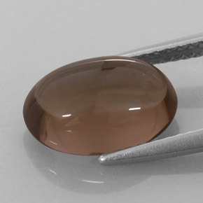 Quartzo fumê marrom natural 3,52ct, corte oval, translúcido