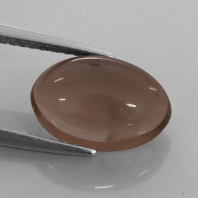 Quartzo fumê marrom natural 3,67ct, corte oval, translúcido