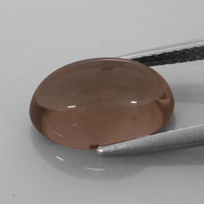 Quartzo fumê marrom natural 3,67ct, corte oval, translúcido