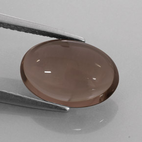 Quartzo fumê marrom natural 3,17ct, corte oval, translúcido