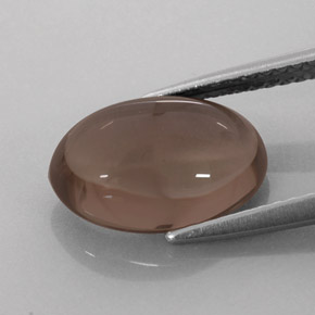 Quartzo fumê marrom natural 3,17ct, corte oval, translúcido