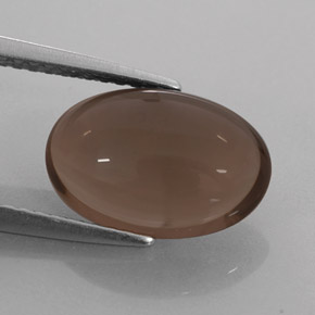 Quartzo fumê marrom natural 3,08ct, corte oval, translúcido