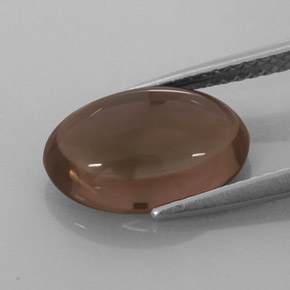 Quartzo fumê marrom natural 3,08ct, corte oval, translúcido