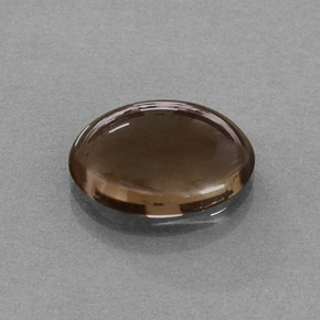 Quartzo fumê marrom natural 3,28ct, corte oval, translúcido