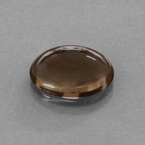 Quartzo fumê marrom natural 3,28ct, corte oval, translúcido