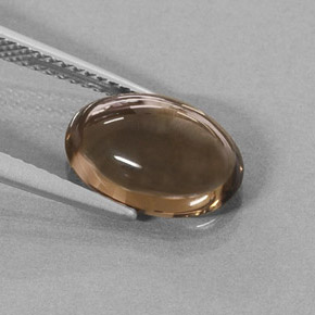 Quartzo fumê marrom natural 3,43ct, corte oval, translúcido