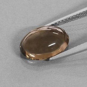 Quartzo fumê marrom natural 3,43ct, corte oval, translúcido