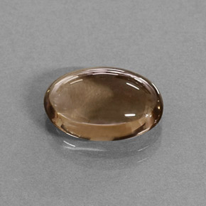 Quartzo fumê marrom natural 3,17ct, corte oval, translúcido