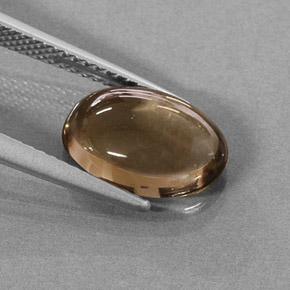 Quartzo fumê marrom natural 3,17ct, corte oval, translúcido